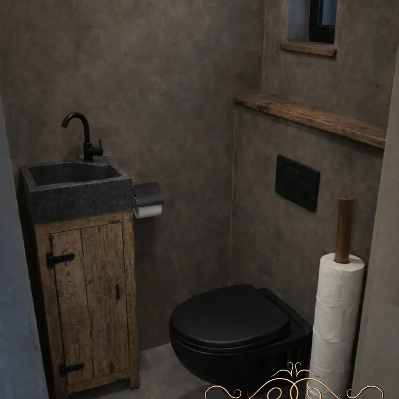 Houten toiletrolhouder op standaard