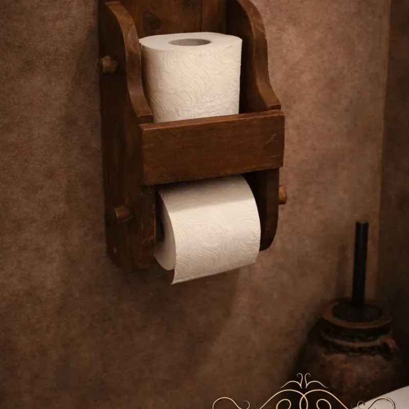 Toiletrolhouder Landelijk - Houten Toiletaccessoire