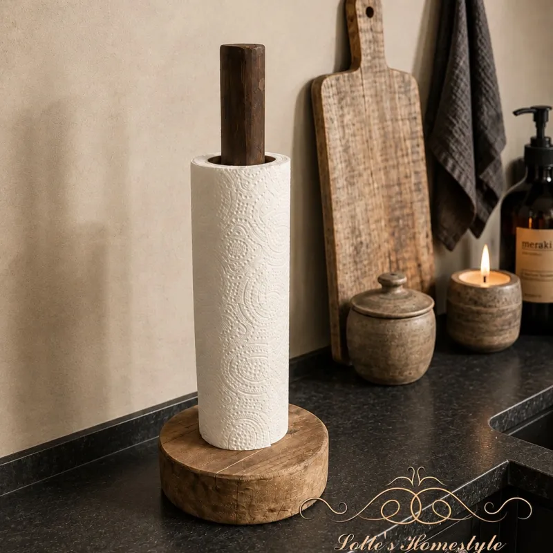 Houten keukenrolhouder