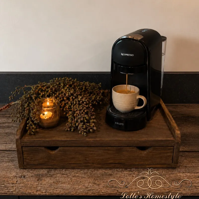 Landelijke houten koffielade