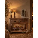 Teakhouten sidetable met 2 lades