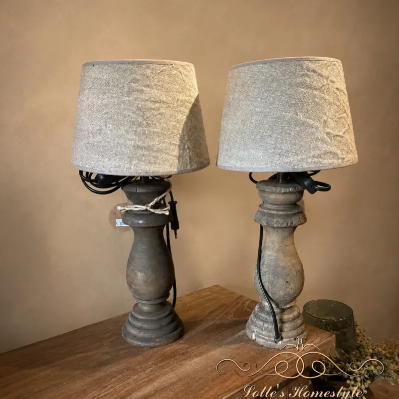 Set van 2 landelijke lampvoeten – 35 cm hoog