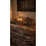 Complete decoratieset in houten trog met herfsttak