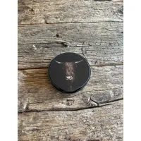 Glazen onderzetters Hooglander met houder – set van 4