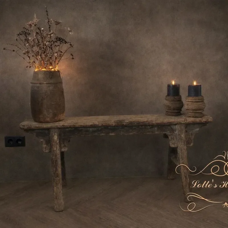 Authentiek Chinees Houten Bankje – Oud Hout
