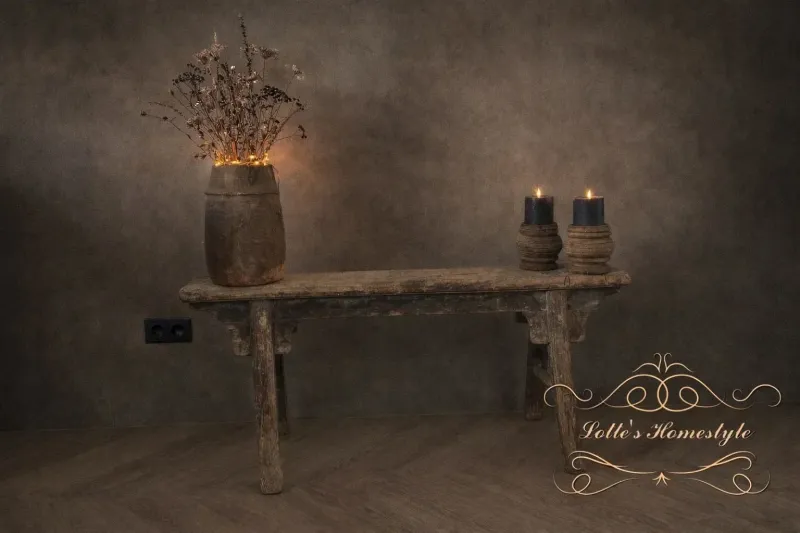 Authentiek Chinees Houten Bankje – Oud Hout