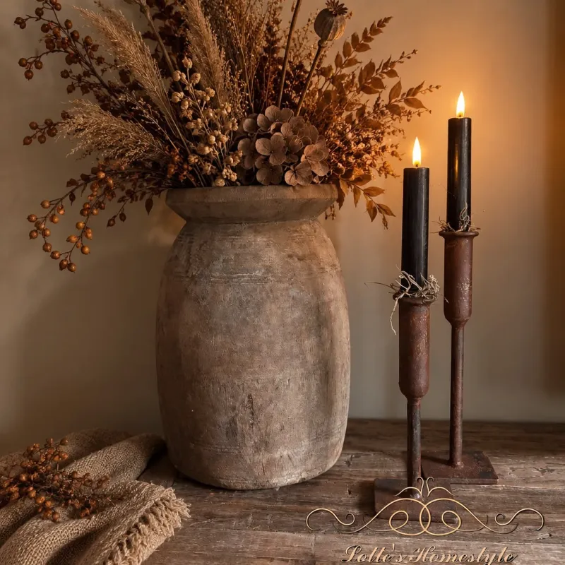 Oude Nepalese pot – 29 × Ø18 cm