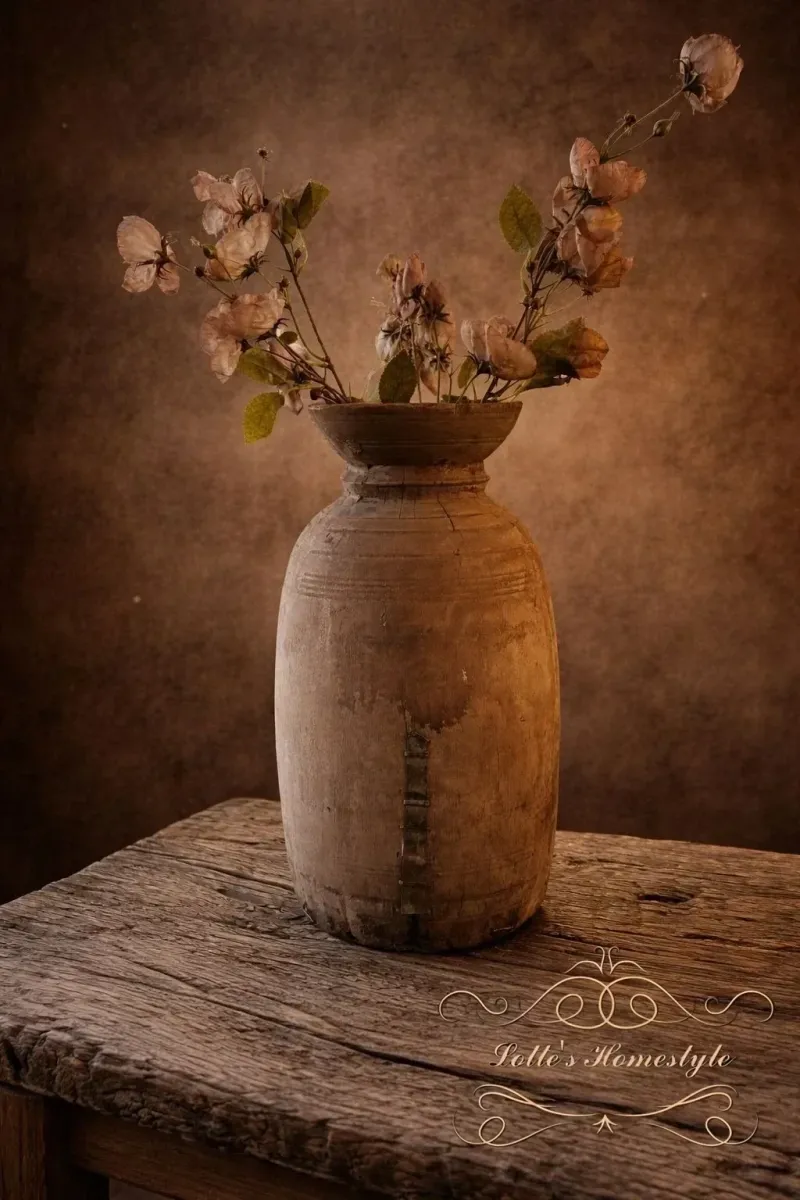 Oude Nepalese Houten Pot 2