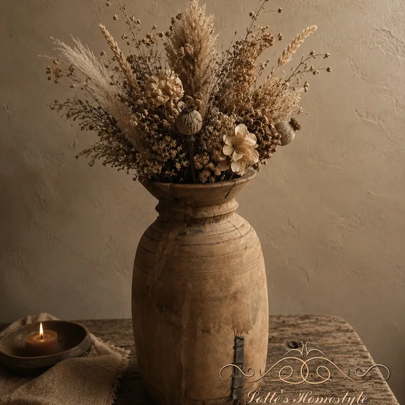 Oude houten Nepalese pot 