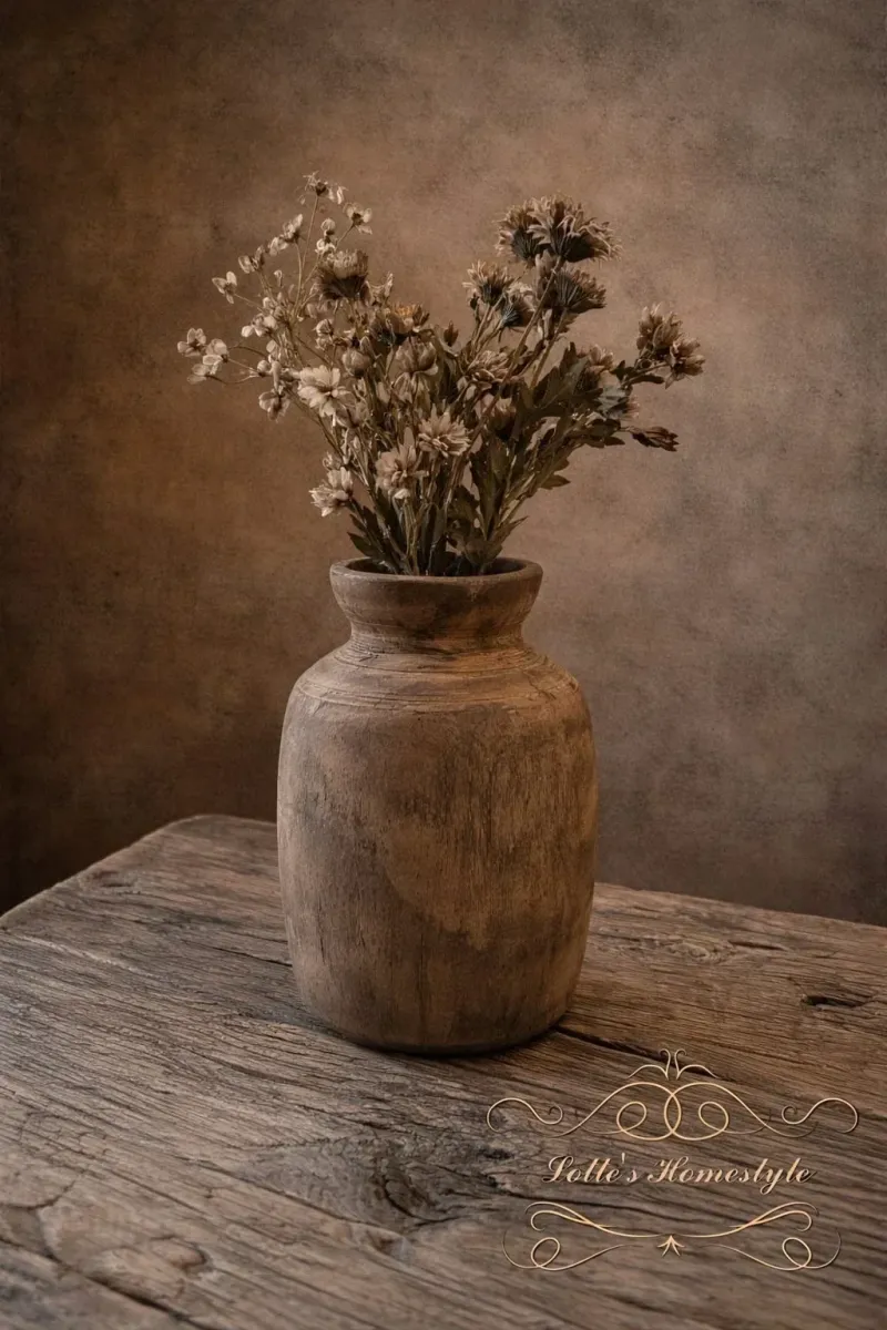 Oude Nepalese Houten Pot 1