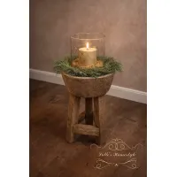 Landelijk Houten Vijzelkrukje – Sfeervol en Functioneel