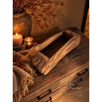 Oude houten trog – 45 × 18 cm
