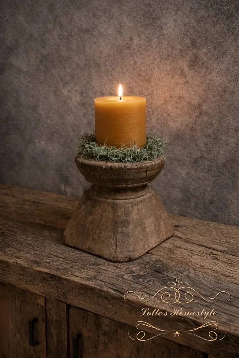 Houten Kandelaar – Landelijke Kaarsenhouder