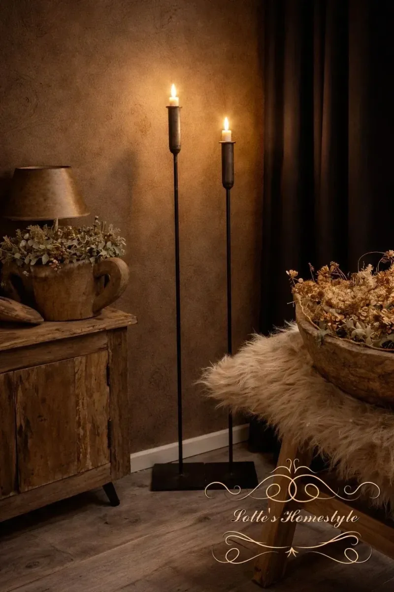 Landelijke Vloerkandelaars Set 100 & 90 cm