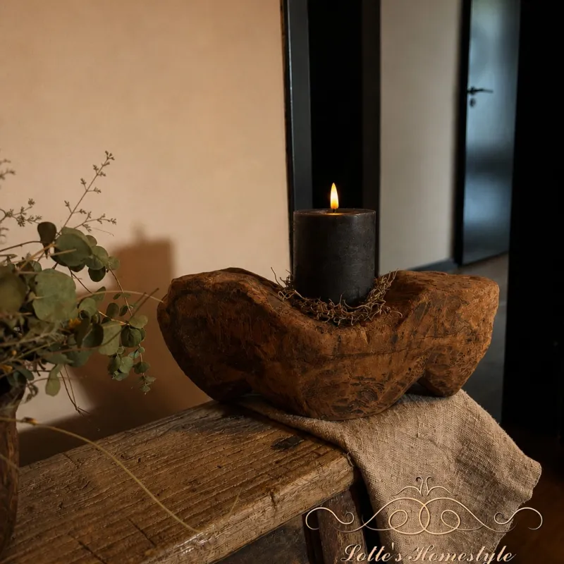 Unieke houten kaarsenhouder 6