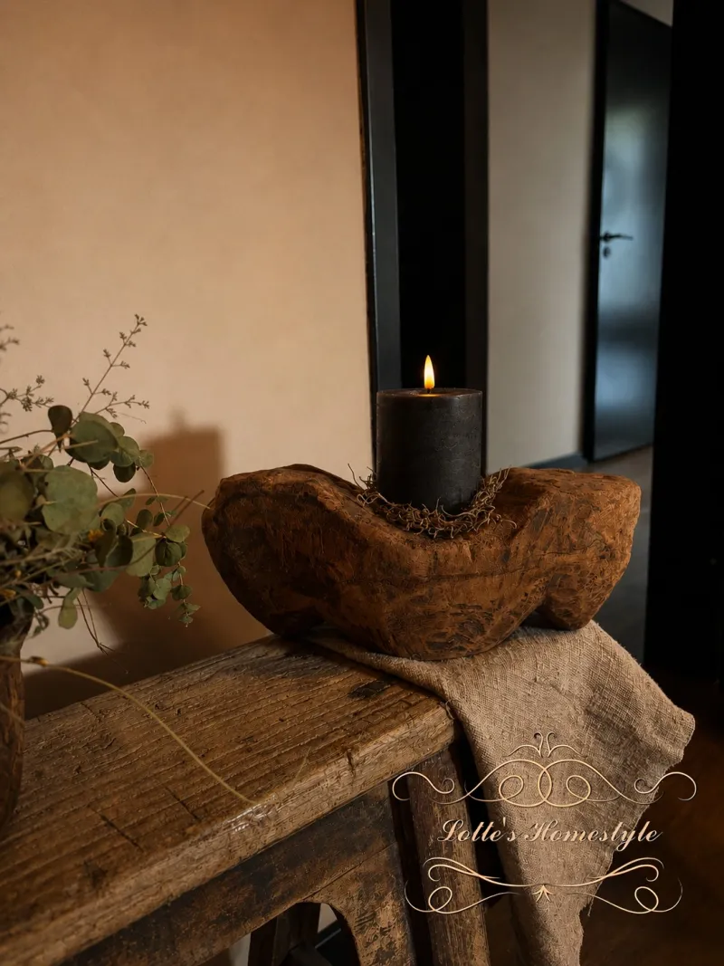 Unieke houten kaarsenhouder 6