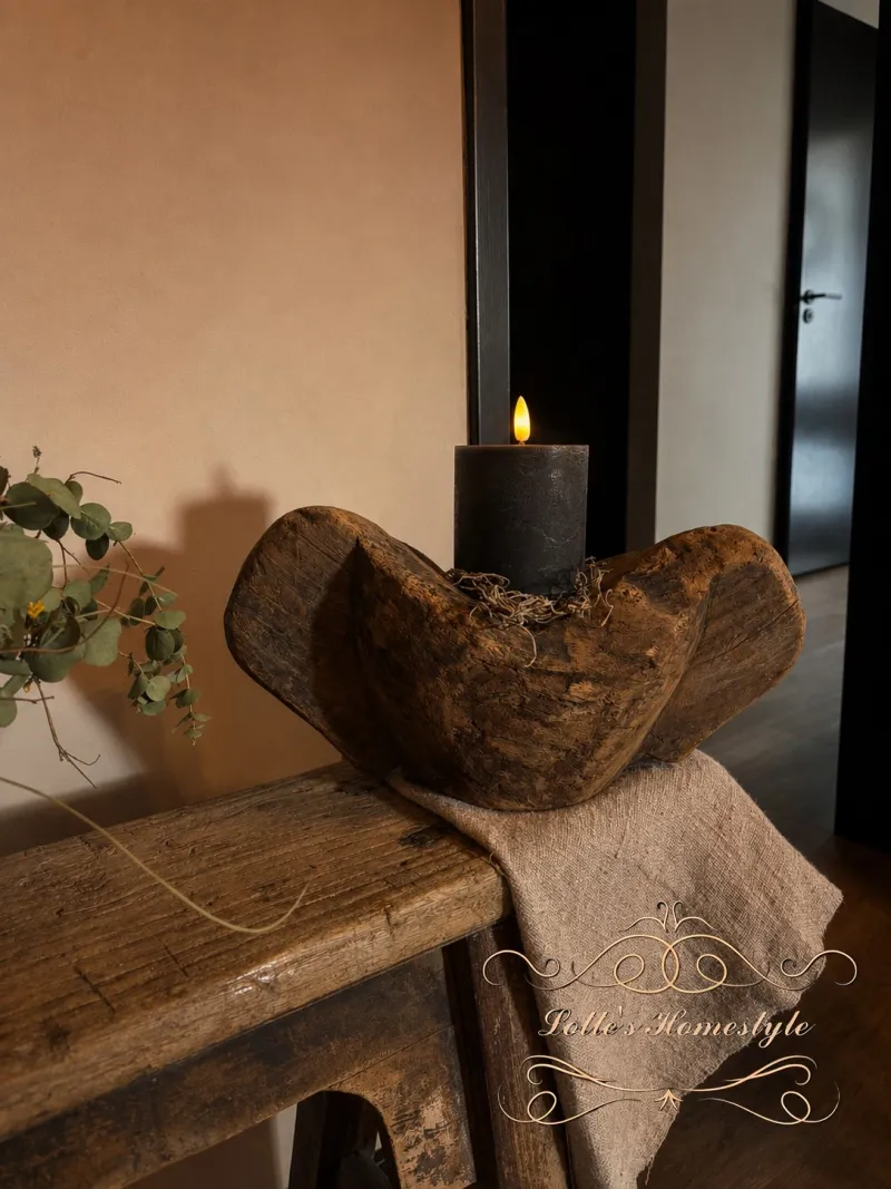 Unieke houten kaarsenhouder 8