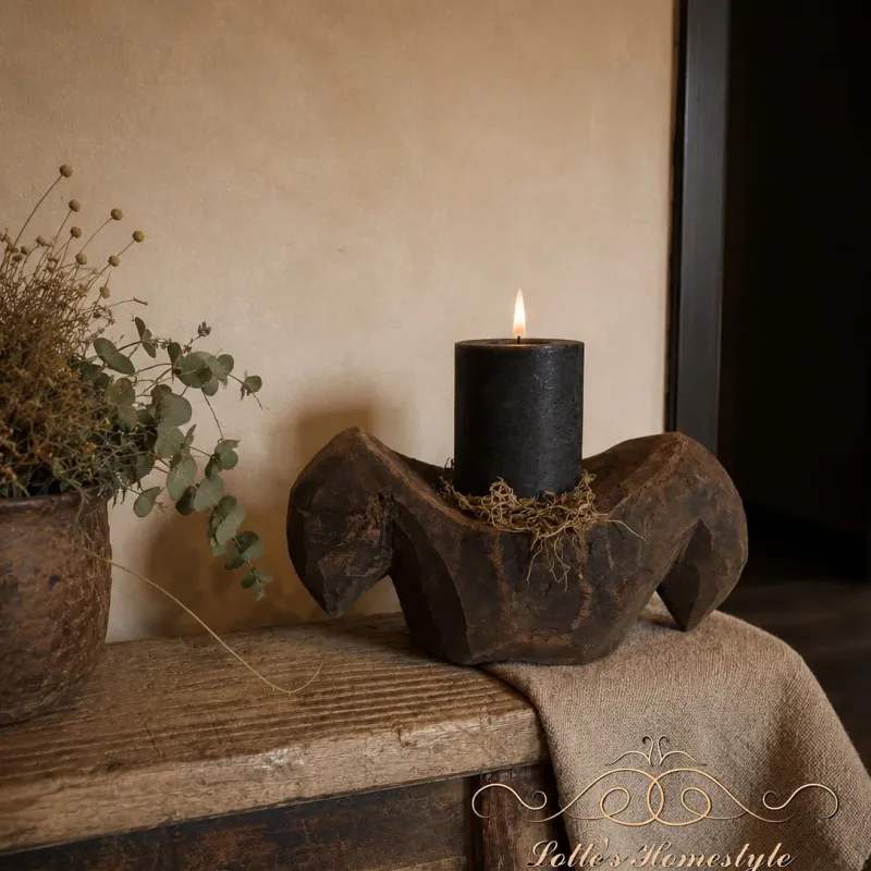 Unieke houten kaarsenhouder 2