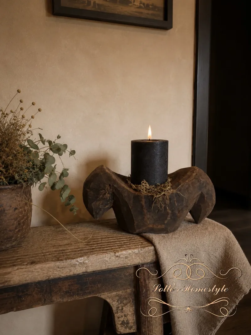 Unieke houten kaarsenhouder 2