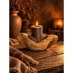 Unieke houten kaarsenhouder 10