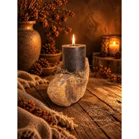 Unieke houten kaarsenhouder 10