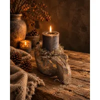 Unieke houten kaarsenhouder 3