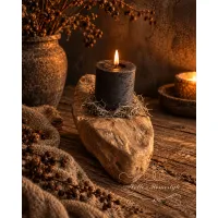 Unieke houten kaarsenhouder 6