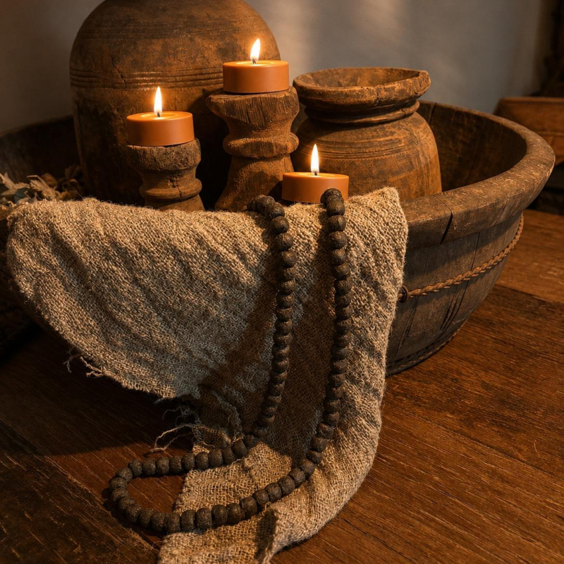 Houten kralenketting